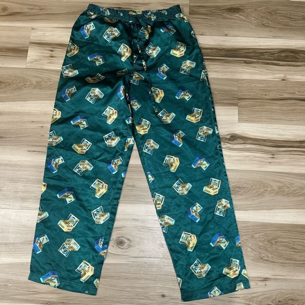Vintage Honor’s Green Silky 90’s Cigar Box Sleep Pajama Pants Men’s Medium